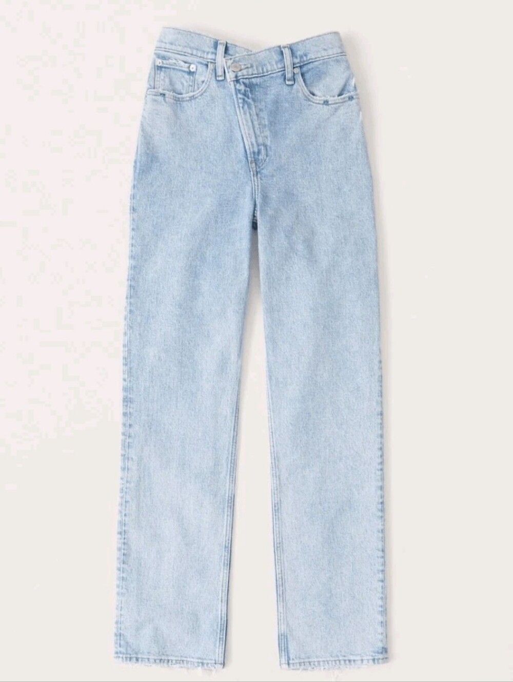 Abercrombie Womens Blue Ultra High Rise 90s Straight Criss Cross Jeans Size 29/8 - Picture 4 of 16